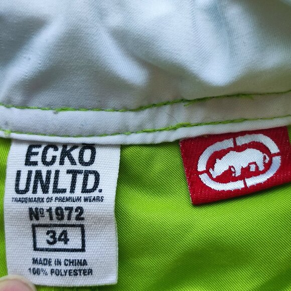 Ecko Unlimited board short men's size 34 neon green embroidered - Picture 5 of 11